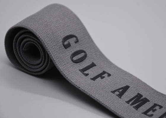 faixa de elástico feita sob encomenda do algodão dos vestuários de 45mm com logotipo brilhante do silicone