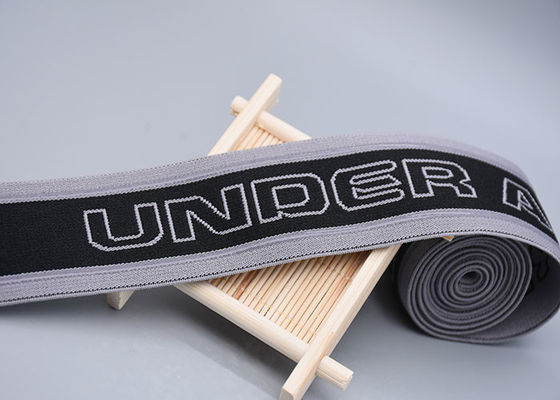 A faixa de elástico tomada partido dobro do jacquard com impresso não desliza a tira transparente do silicone