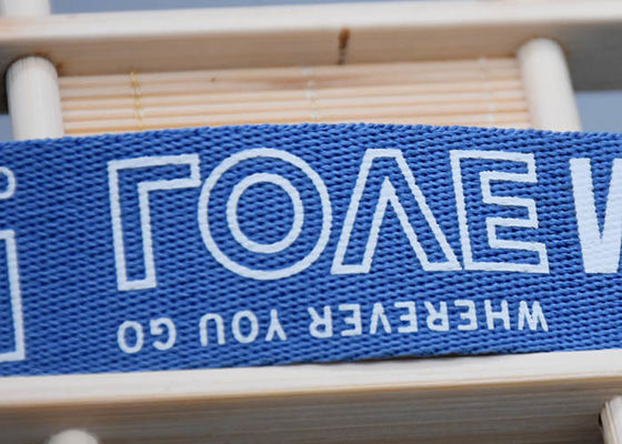 Faixa de elástico do deslizamento do Webbing do poliéster anti com logotipo feito sob encomenda branco do silicone