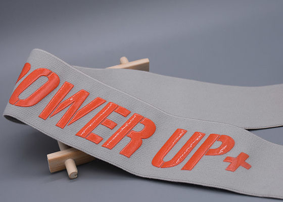 Logotipo brilhante 47mm do silicone largamente não para deslizar a faixa elástica para vestuários