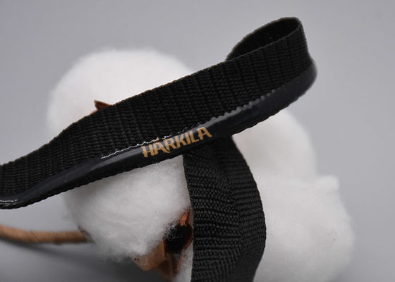 O poliéster personalizou 1.5cm desliza não a faixa elástica com logotipo impresso do silicone