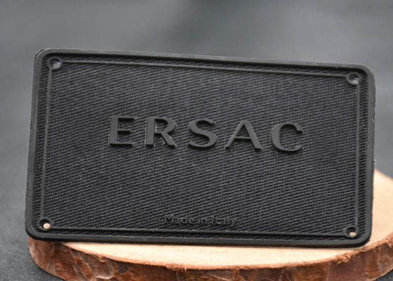 Etiquetas da transferência térmica de tela tecida de sarja personalizadas com logotipos impressos do silicone