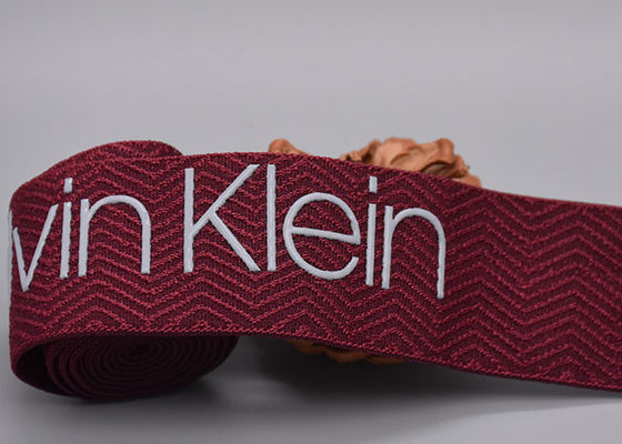 faixa elástica impressa 30mm do vestuário com logotipo brilhante do silicone