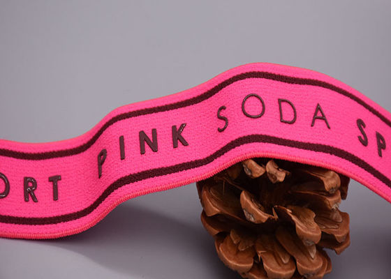 Faixa de elástico lavável do poliéster da etiqueta do vestuário com silicone feito sob encomenda Logo Printed