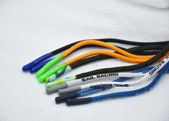 Cabo do cordão do poliéster do GV 3mm 4mm 5mm com pontas do fim da bala do silicone