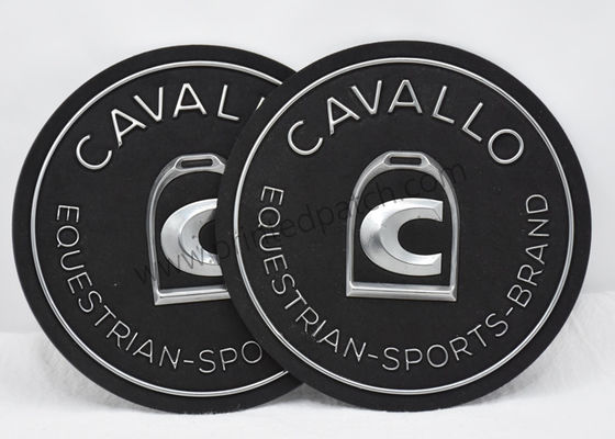 2mm TPU de prata gravou a etiqueta da camurça do preto 3D dos remendos OEKO