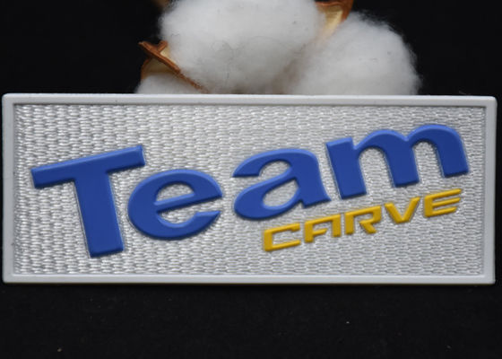 Remendos feitos sob encomenda da transferência térmica do silicone do remendo 3D da roupa da tela de Tatami