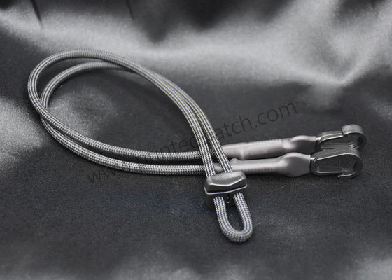 Cabo elástico do cordão da curvatura do metal do OEM de Grey Matte para Sweatpants